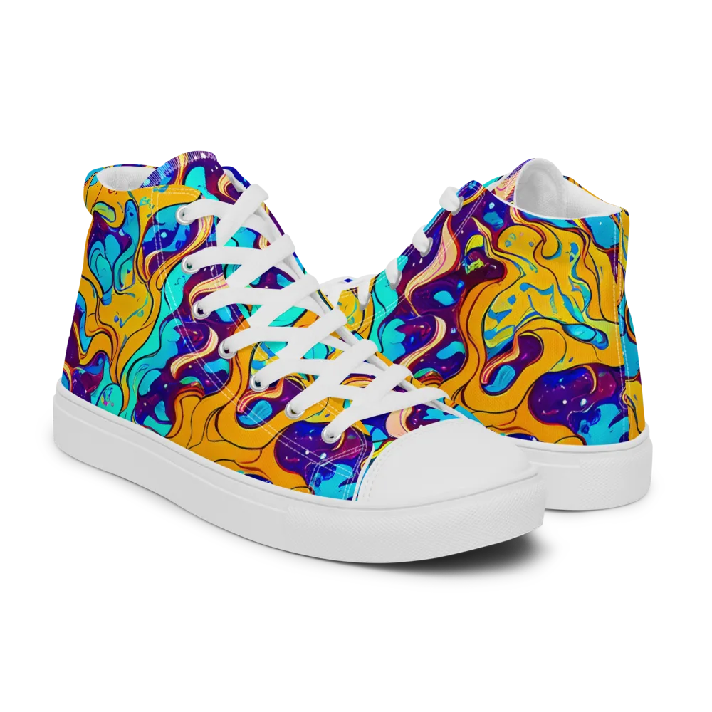 Magnetic Melt on Men's High Top Canvas Shoes — Right