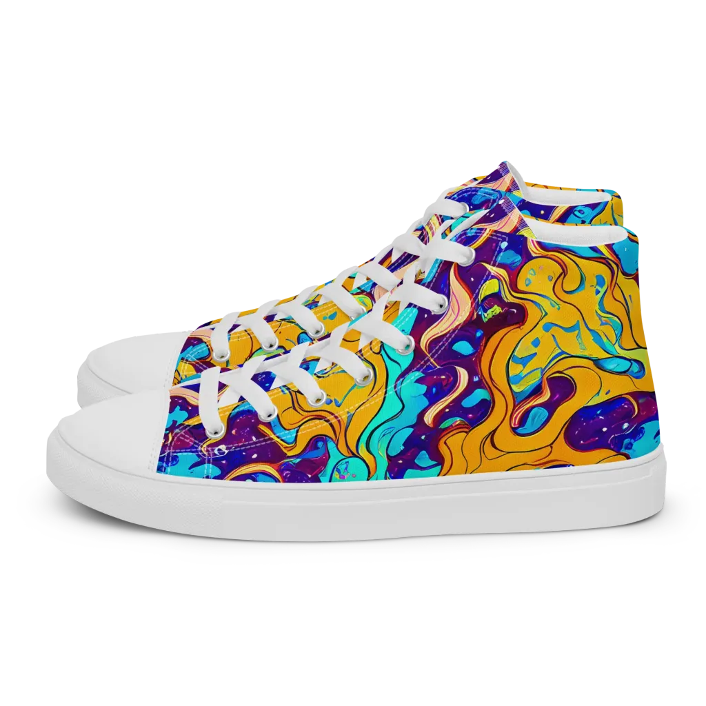 Magnetic Melt on Women's High Top Canvas Shoes — Left