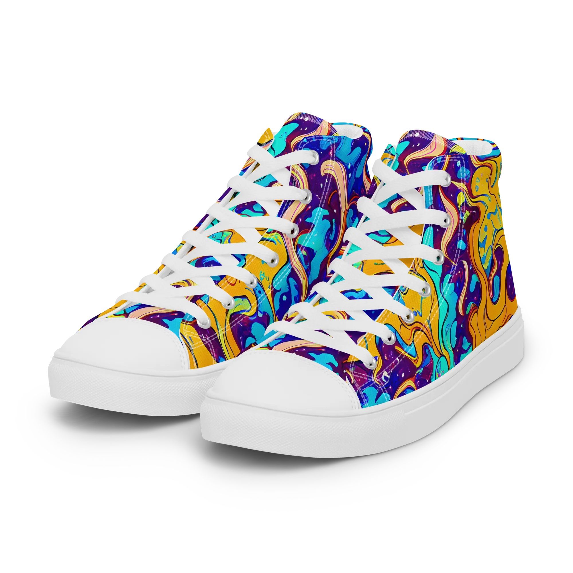 Magnetic Melt on Women's High Top Canvas Shoes — Left Front