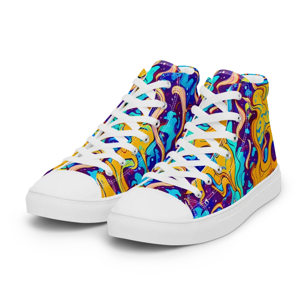 Magnetic Melt on Women's High Top Canvas Shoes — Left Front