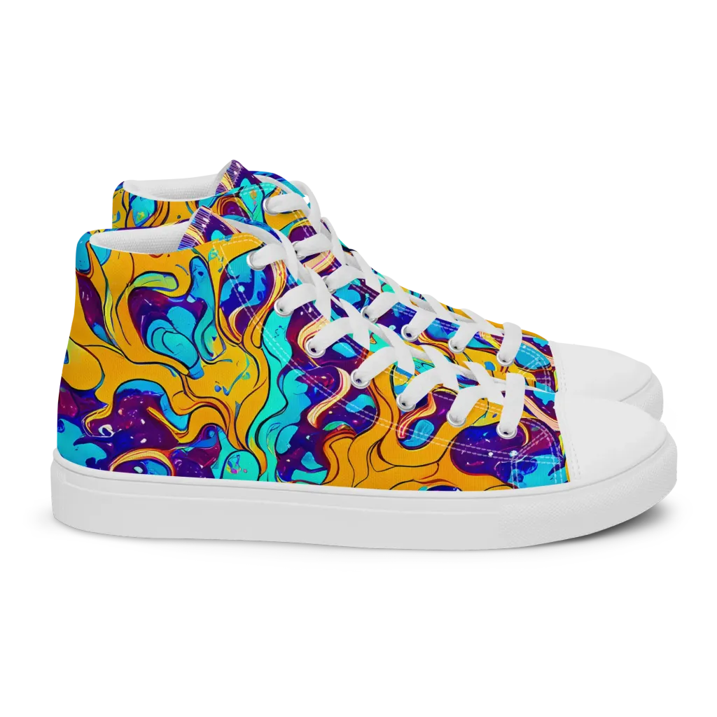 Magnetic Melt on Women's High Top Canvas Shoes — Right
