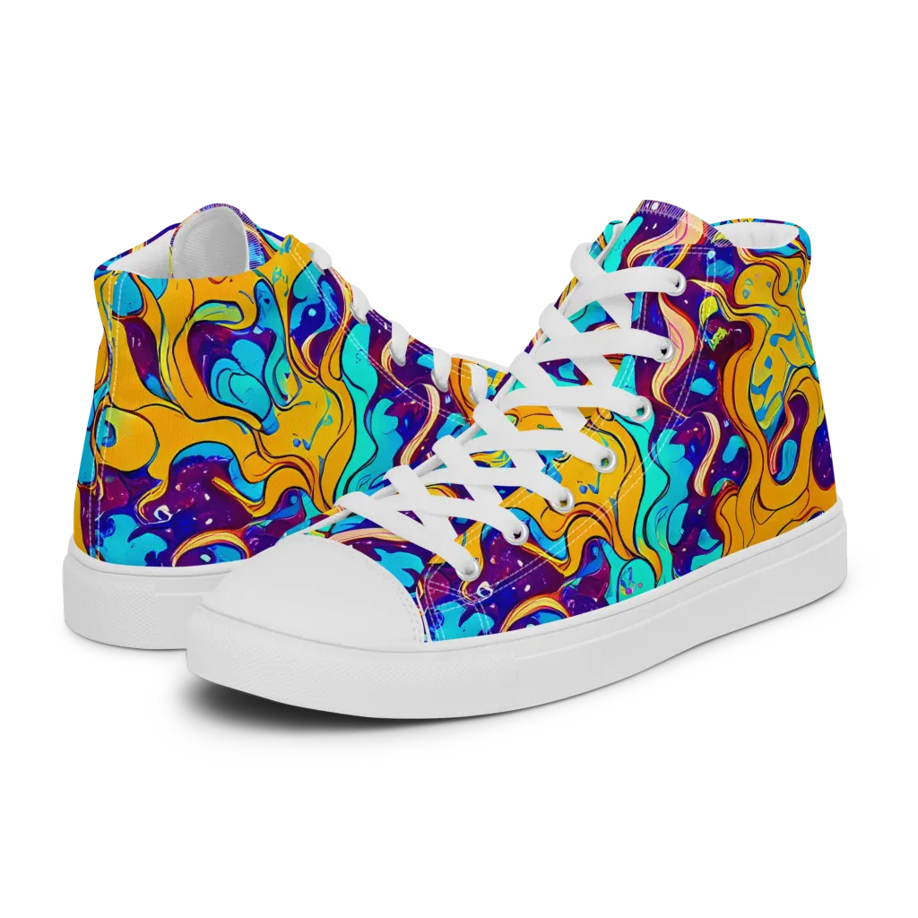 Magnetic Melt on Women's High Top Canvas Shoes — Left