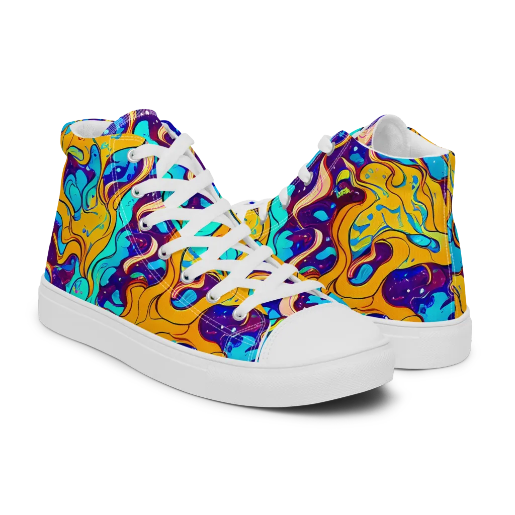 Magnetic Melt on Women's High Top Canvas Shoes — Right