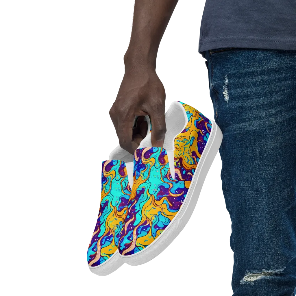 Magnetic Melt on Men's Slip-On Canvas Shoes — Left Front