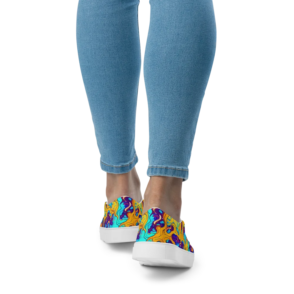 Magnetic Melt on Women's Slip-On Canvas Shoes — Back