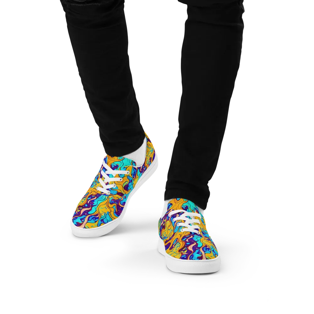 Magnetic Melt on Men's Lace-Up Canvas Shoes — Front