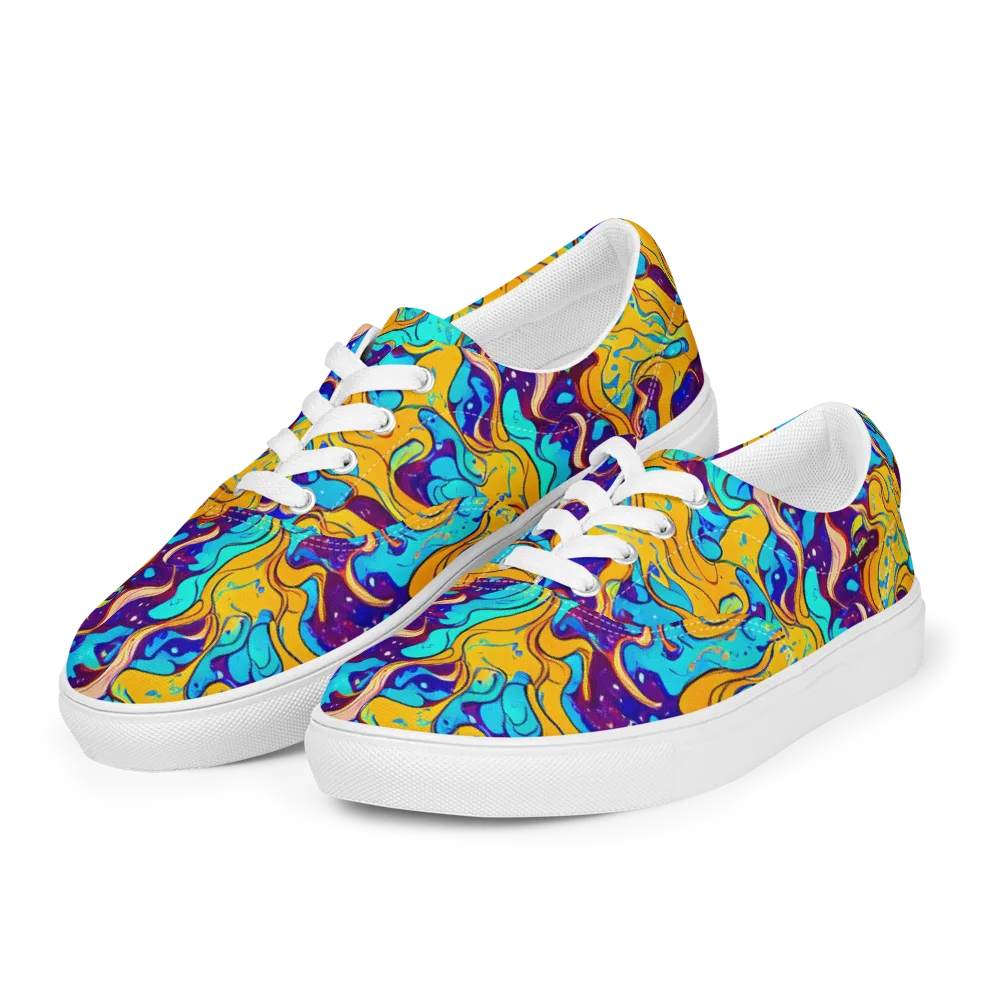 Magnetic Melt on Men's Lace-Up Canvas Shoes — Left Front