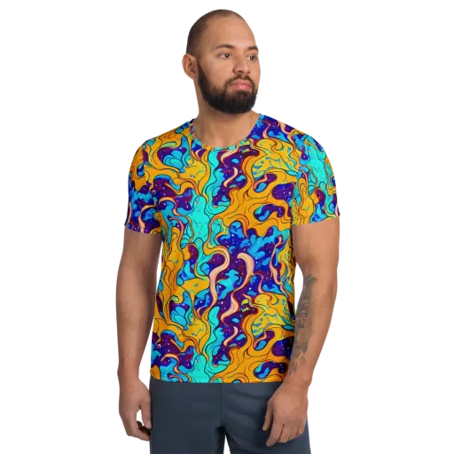 Magnetic Melt on a Men's Athletic T-Shirt