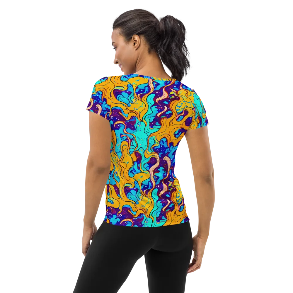 Magnetic Melt on Women's Athletic T-Shirt — Back