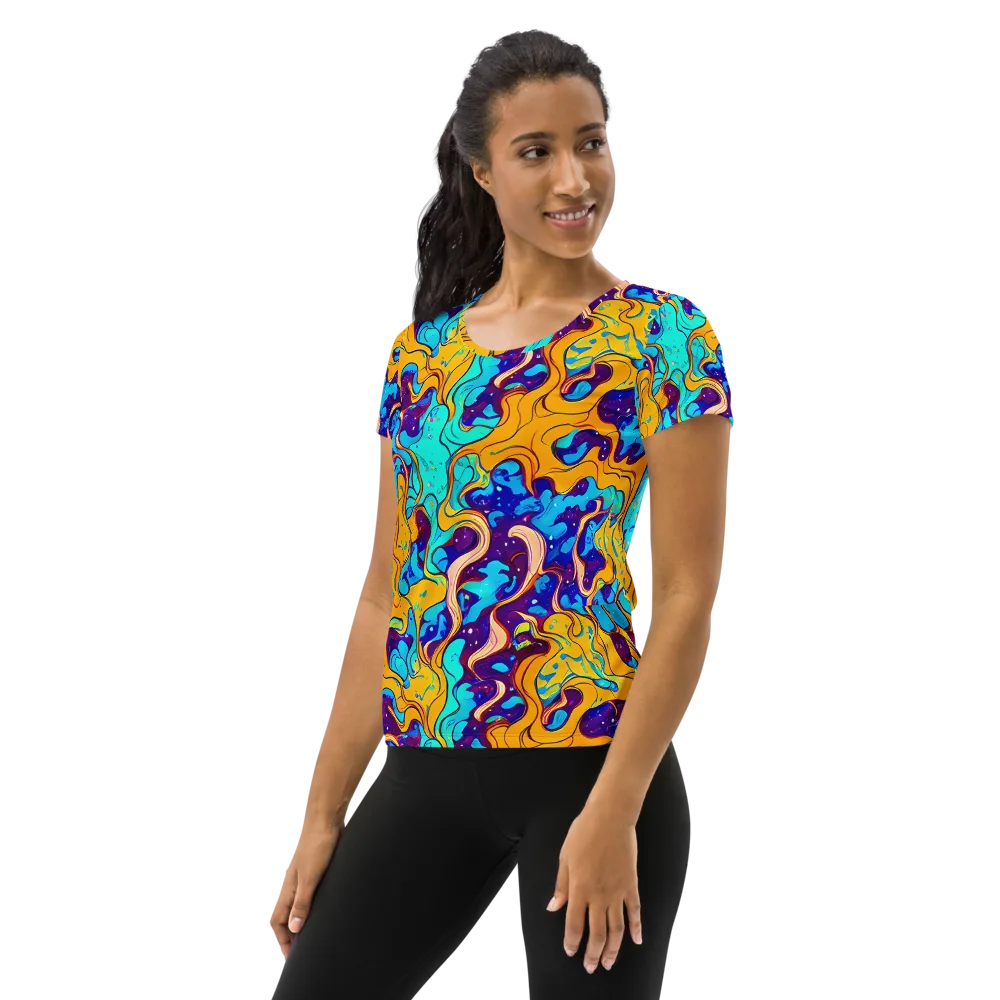 Magnetic Melt on Women's Athletic T-Shirt — Left
