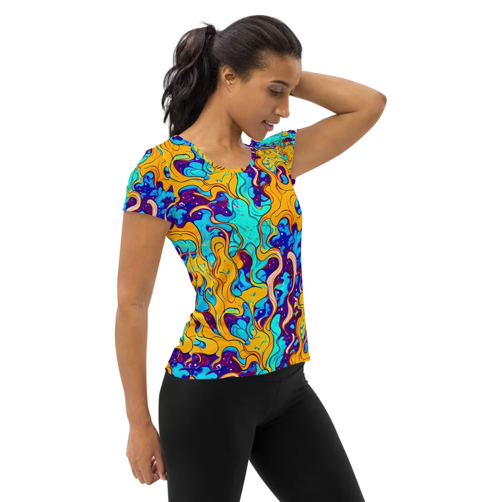 Magnetic Melt on Women's Athletic T-Shirt — Right