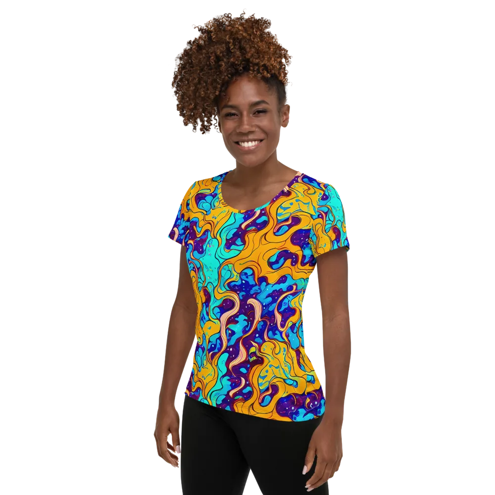 Magnetic Melt on Women's Athletic T-Shirt — Left