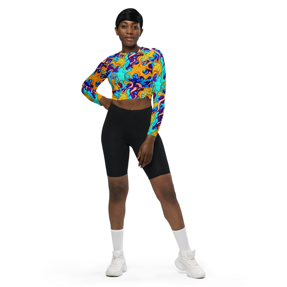 Magnetic Melt on Long Sleeve Crop Top — Front
