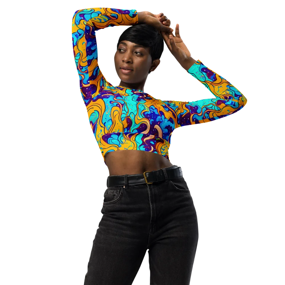 Magnetic Melt on Long Sleeve Crop Top — Front