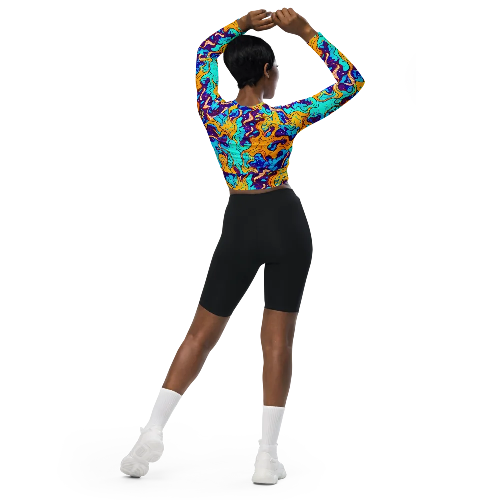 Magnetic Melt on Long Sleeve Crop Top — Back