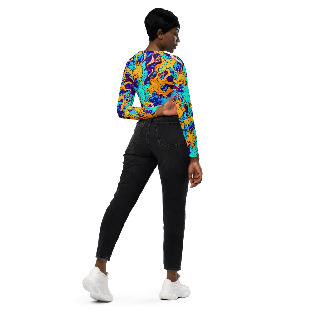Magnetic Melt on Long Sleeve Crop Top — Right Back