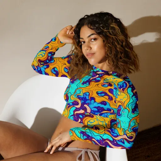 Magnetic Melt on a Long Sleeve Crop Top