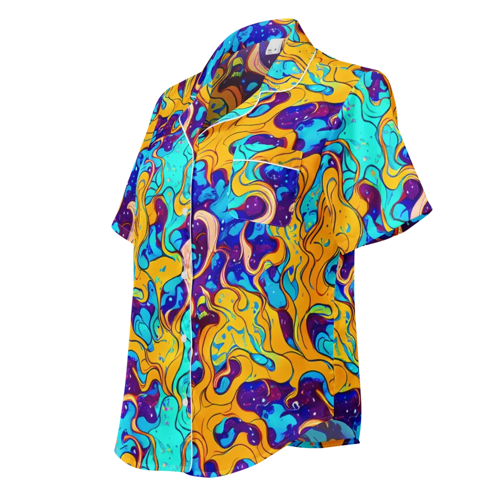 Magnetic Melt on Women's Short Sleeve Pajama Top — Left Front