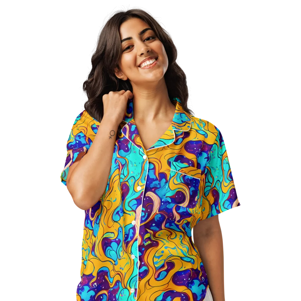 Magnetic Melt on Women's Short Sleeve Pajama Top — Front