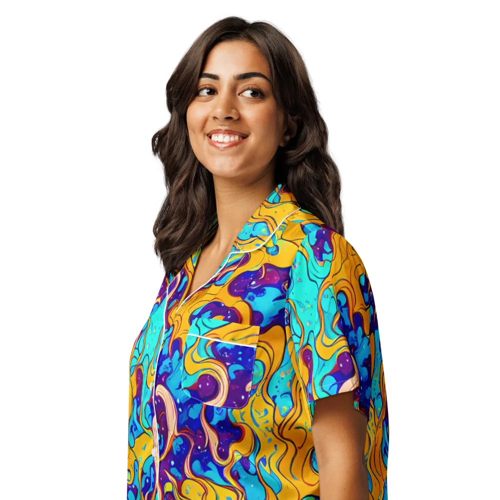 Magnetic Melt on Women's Short Sleeve Pajama Top — Left Front