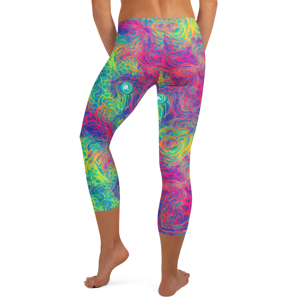 Mosaic Current on Capri Leggings — Back