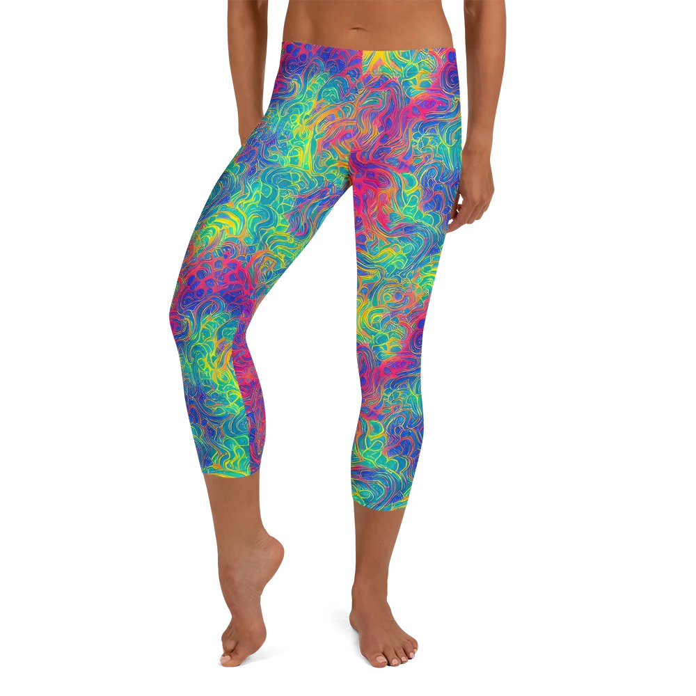 Mosaic Current on Capri Leggings — Front