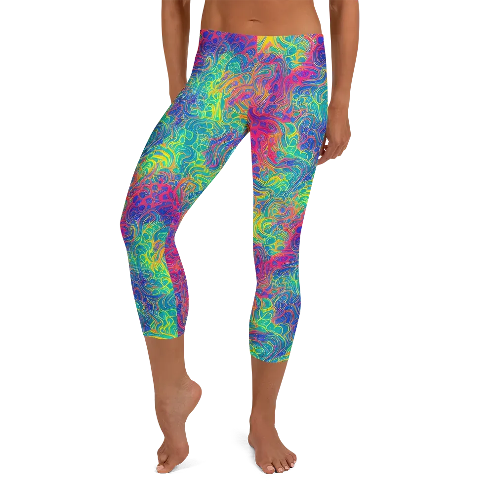 Mosaic Current on Capri Leggings — Front
