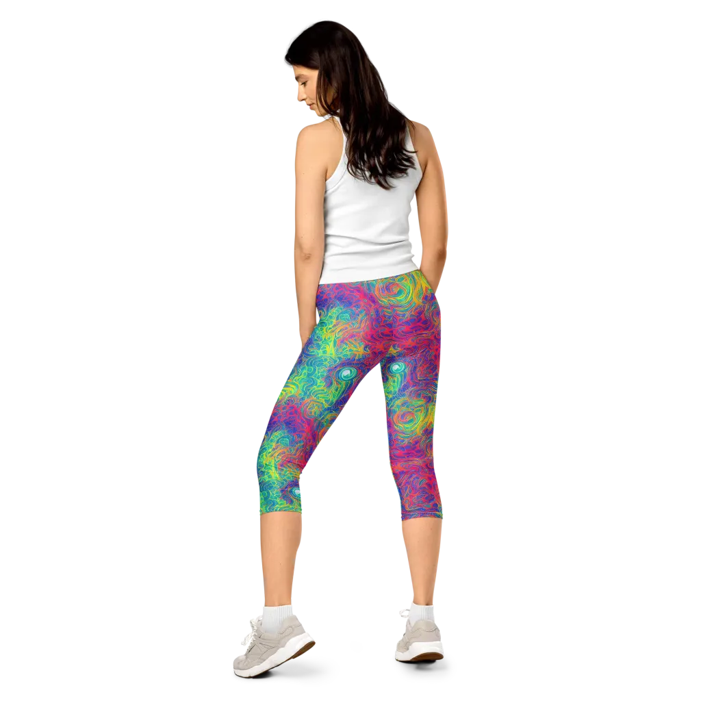 Mosaic Current on Capri Leggings — Back