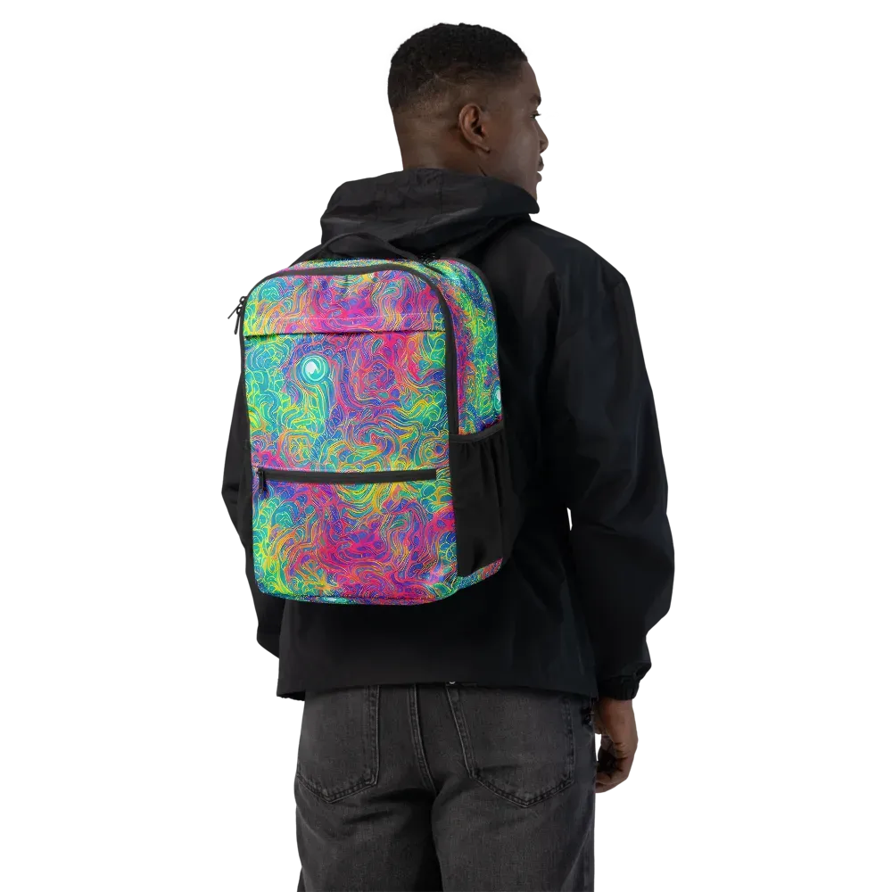 Mosaic Current on Utility Backpack — Back