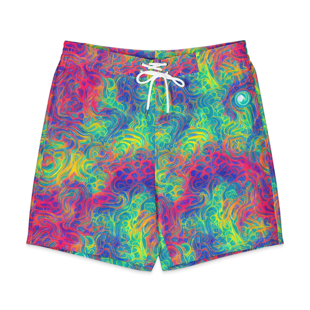 Mosaic Current on Men's Board Shorts — Front