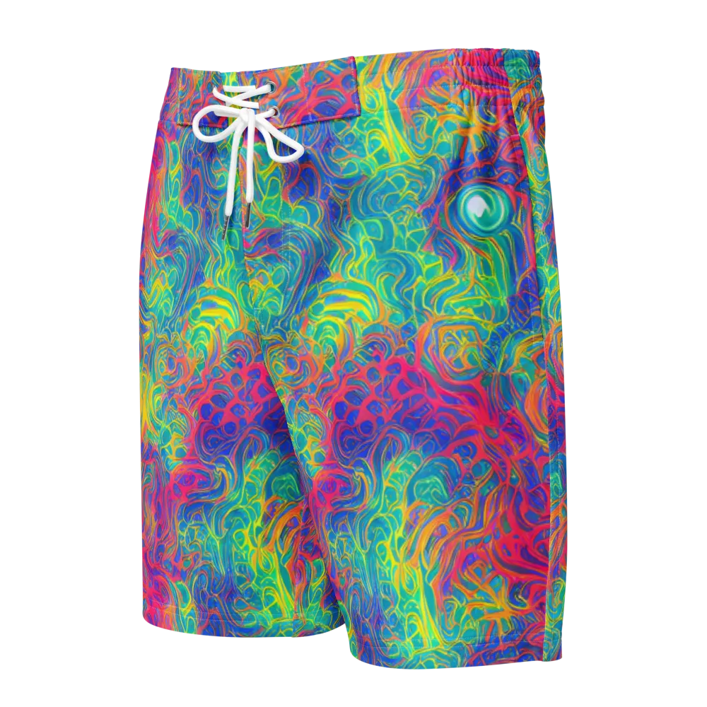 Mosaic Current on Men's Board Shorts — Front
