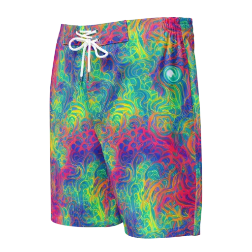 Mosaic Current on a Men's Board Shorts