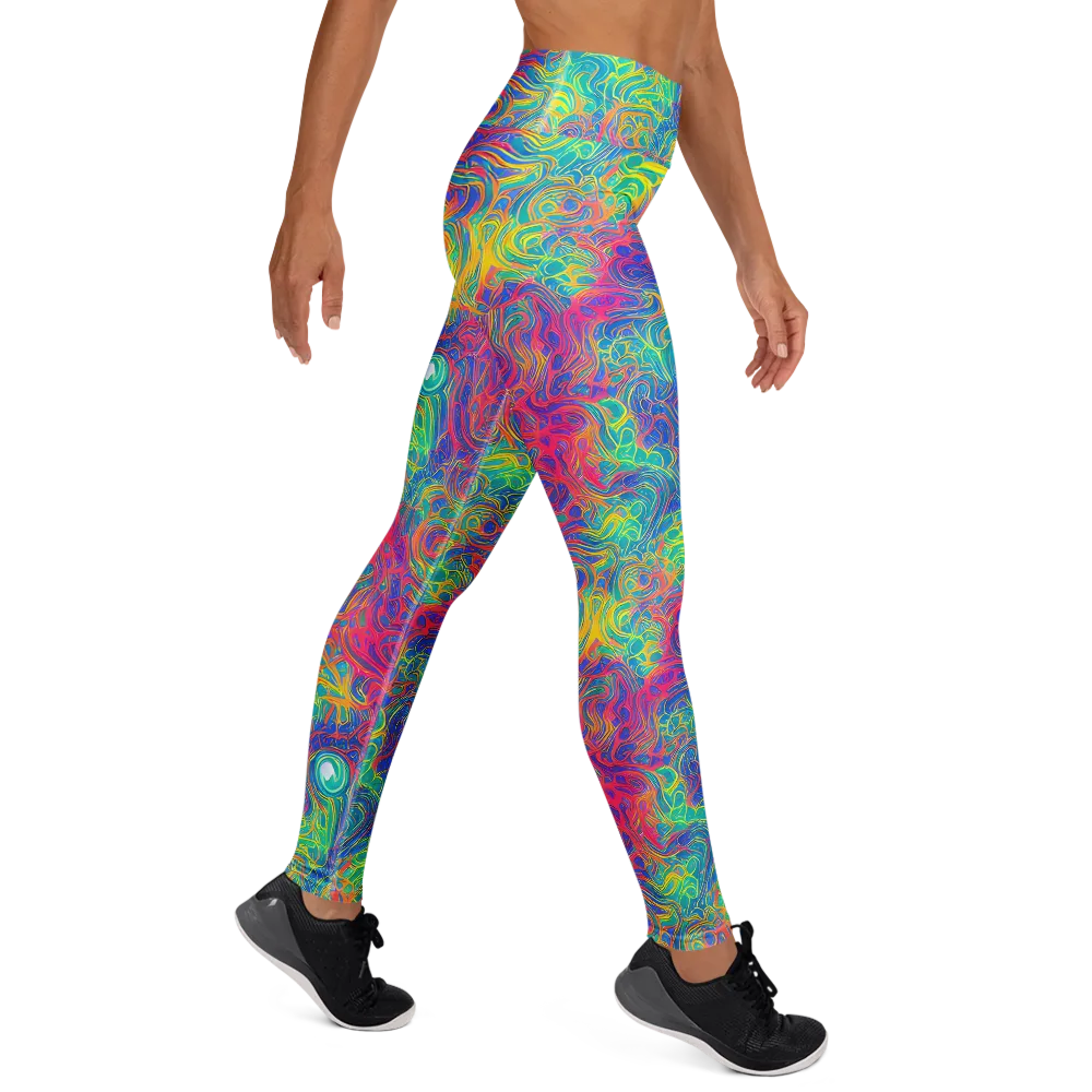 Mosaic Current on Yoga Leggings — Right