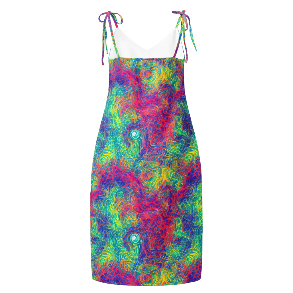Mosaic Current on Slip Dress — Back