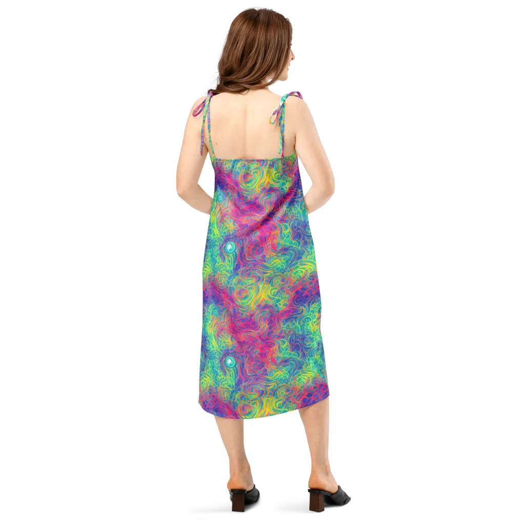 Mosaic Current on Slip Dress — Back