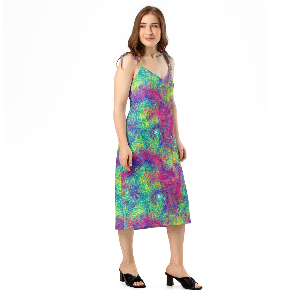 Mosaic Current on Slip Dress — Right Front