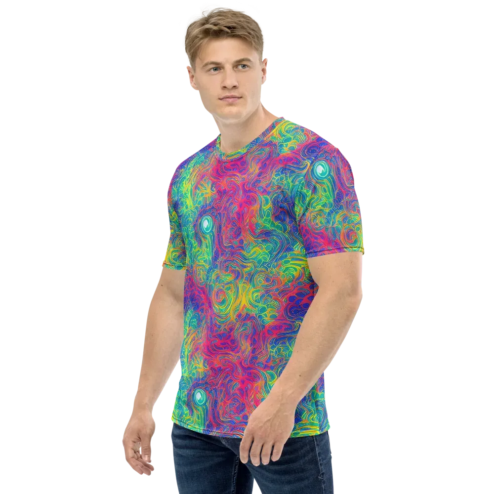 Mosaic Current on Men's Crew Neck T-Shirt — Left