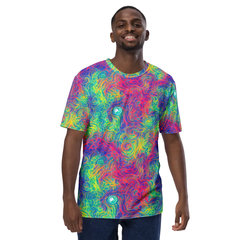 Mosaic Current on Men's Crew Neck T-Shirt — Front