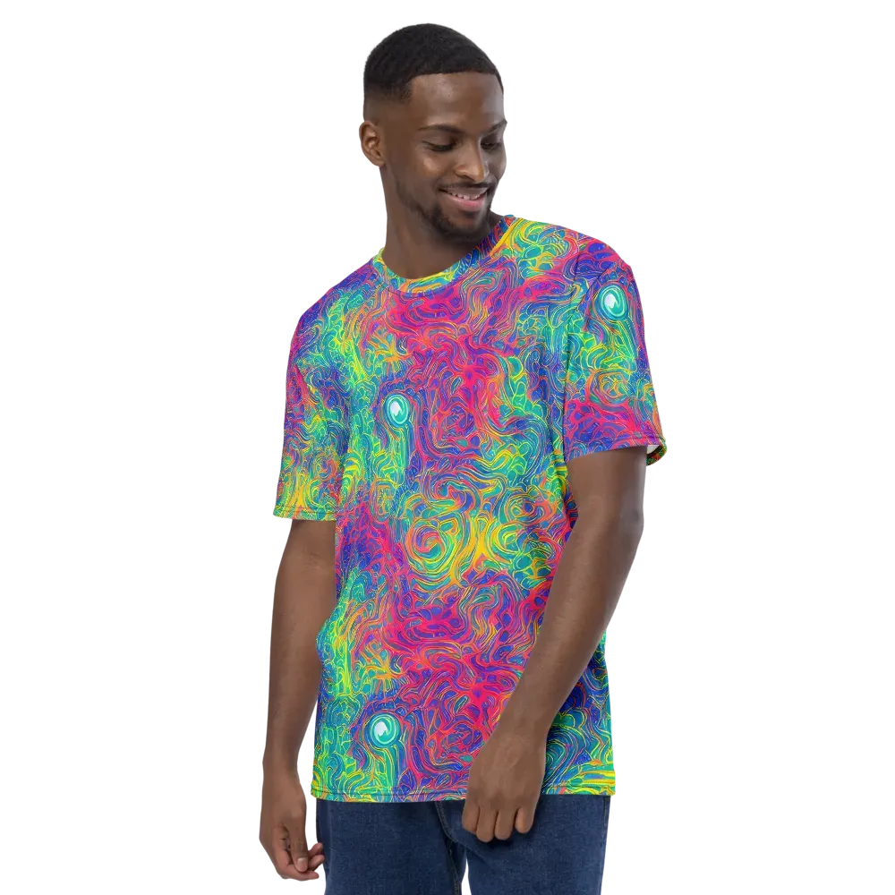 Mosaic Current on Men's Crew Neck T-Shirt — Left