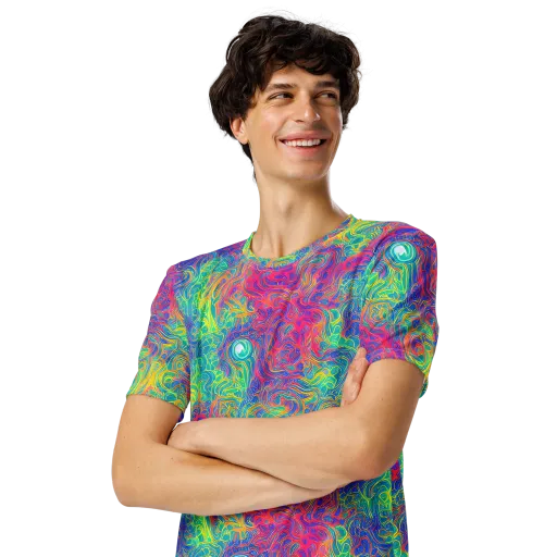 Mosaic Current on a Men's Crew Neck T-Shirt