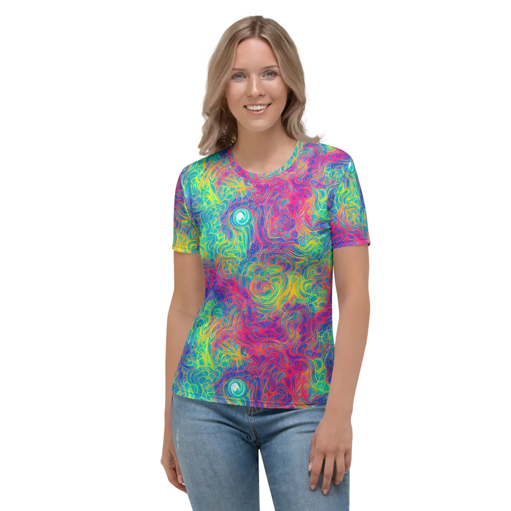 Mosaic Current on Women's Crew Neck T-Shirt — Front
