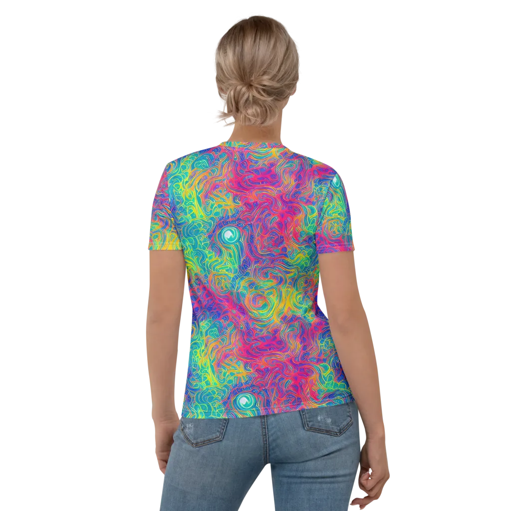 Mosaic Current on Women's Crew Neck T-Shirt — Back