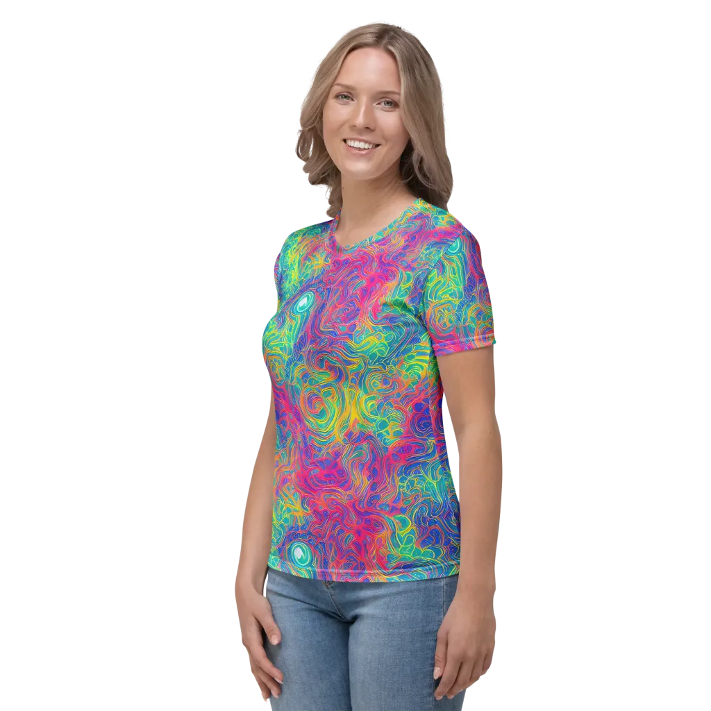 Mosaic Current on Women's Crew Neck T-Shirt — Left