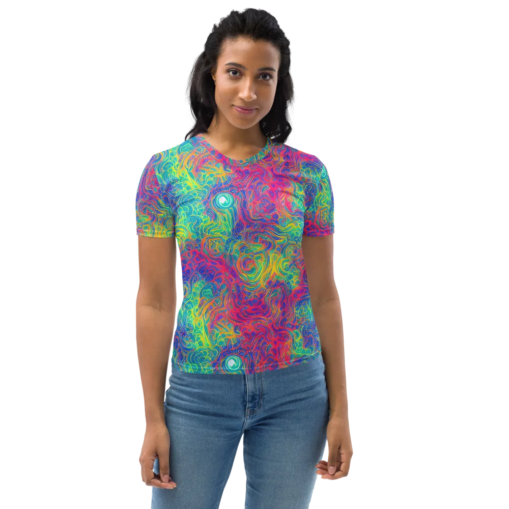 Mosaic Current on Women's Crew Neck T-Shirt — Front