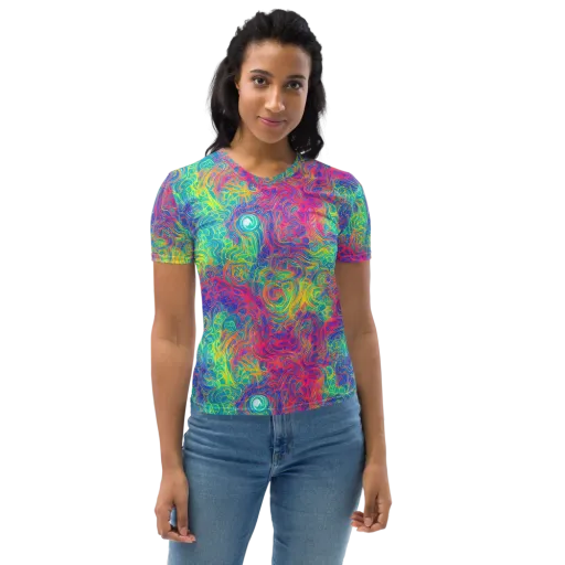 Mosaic Current on a Women's Crew Neck T-Shirt