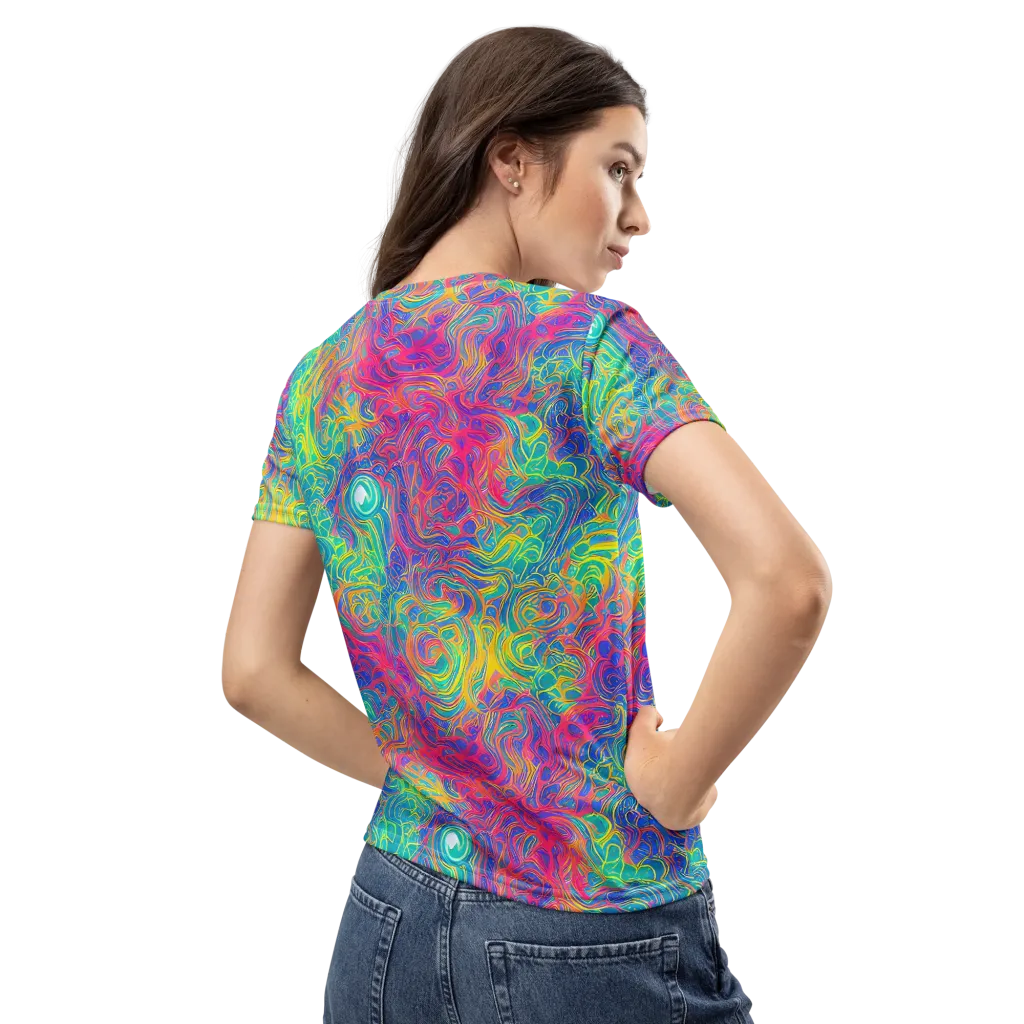Mosaic Current on Women's Crew Neck T-Shirt — Back