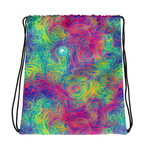 Mosaic Current on a Drawstring Bag