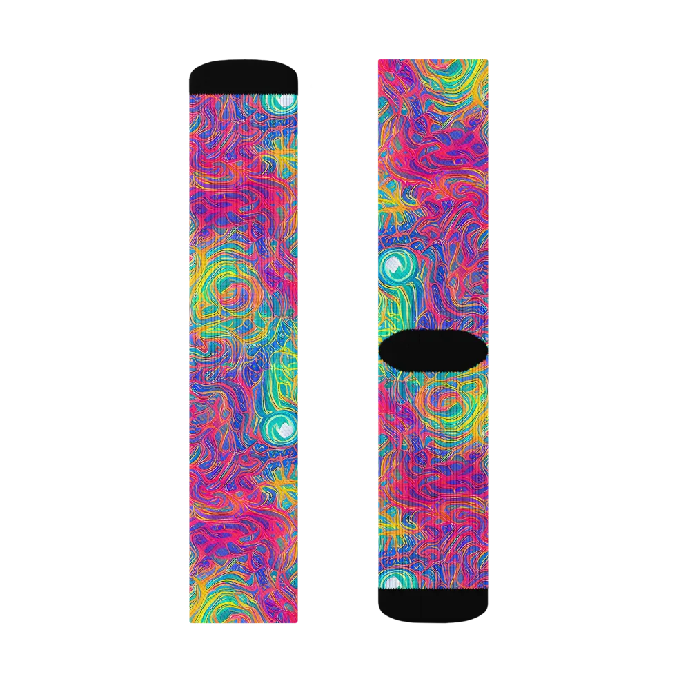 Mosaic Current on Socks — Left Sock