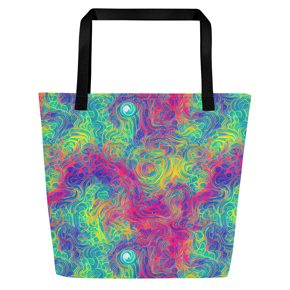 Mosaic Current on Large Tote Bag W/ Pocket — Front