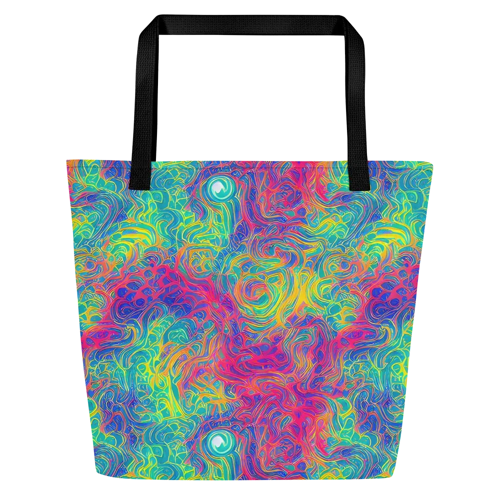 Mosaic Current on Large Tote Bag W/ Pocket — Front
